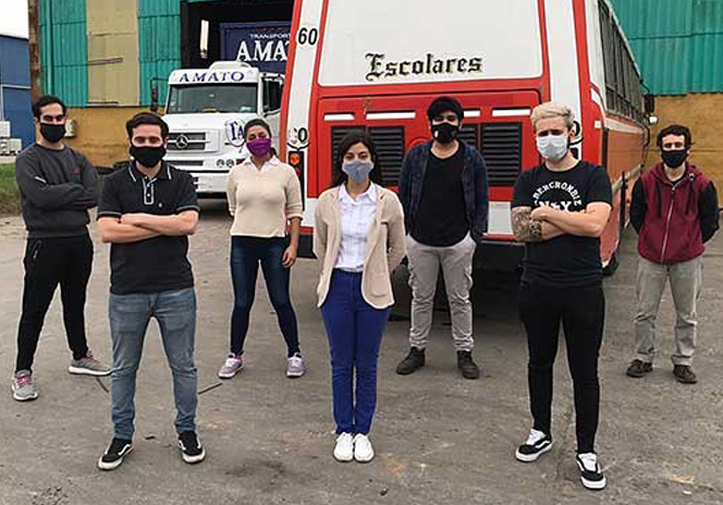 Estudiantes de la UNAJ crearon un sistema de desinfección para el transporte público